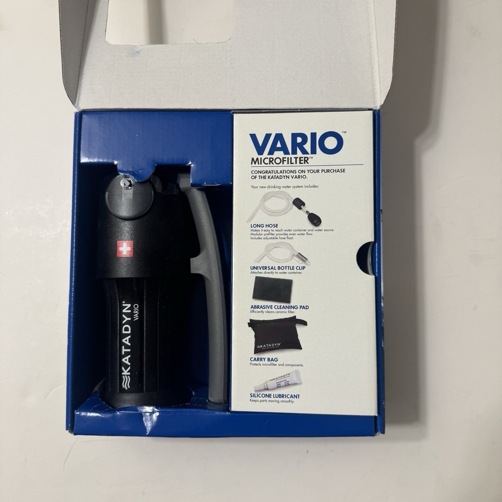 Katadyn Vario Water Filter Microfilter Pump w/ Bag And Accessories